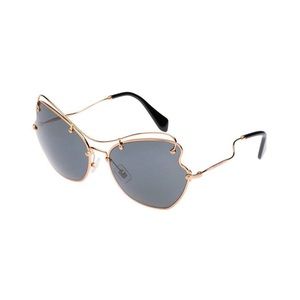 Miu Miu Prada Women Classic Black/Gold Sunglasses
